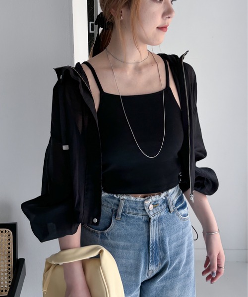 EPIMI E'PIMMY（エピミエピミー）の「シアーマウンテンショートパーカー（マウンテンパーカー・レディース・ブラック/オフホワイト・MEDIUM）」の15枚目の写真