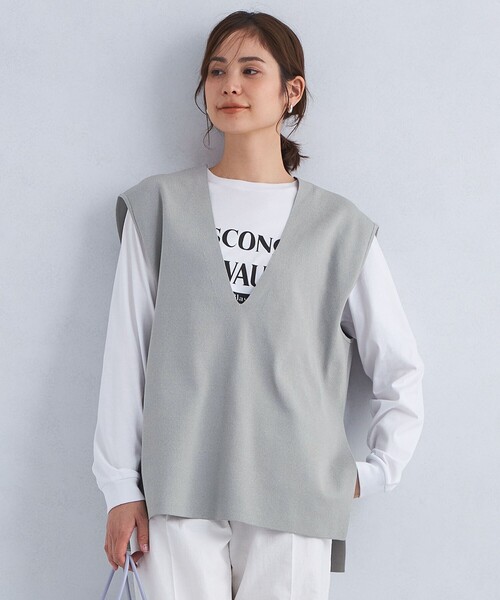 conte シルク　ディープVネック　ベスト UNITED ARROWS｜<conte>シルク ディープVネック ベスト