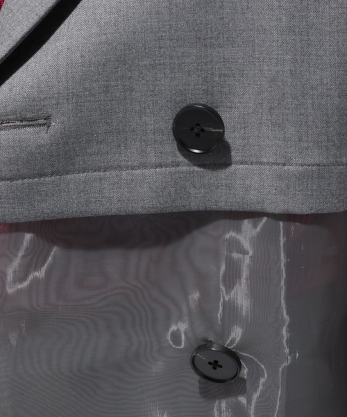 HARE（ハレ）の「シアーキリカエミドルジャケット(HARE)（テーラードジャケット・レディース・ブラック/グレー/ブルー・FREE）」の5枚目の写真