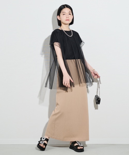 Shelly island（シェリーアイランド）の「チュールレイヤードTEE（Tシャツ/カットソー・レディース・ブラック/ホワイト・FREE）」の20枚目の写真