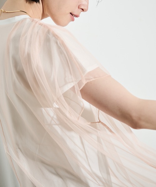 Shelly island（シェリーアイランド）の「チュールレイヤードTEE（Tシャツ/カットソー・レディース・ブラック/ホワイト・FREE）」の10枚目の写真