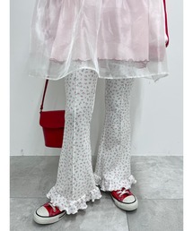 リトルフラワーワッフルフリルパンツ