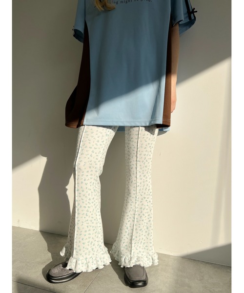 WC（ダブル シー）の「リトルフラワーワッフルフリルパンツ（その他パンツ・レディース・ピンク/サックスブルー・FREE）」の4枚目の写真