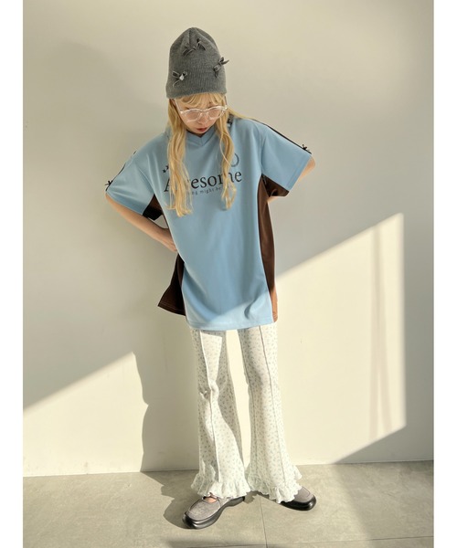 WC（ダブル シー）の「リトルフラワーワッフルフリルパンツ（その他パンツ・レディース・ピンク/サックスブルー・FREE）」の7枚目の写真