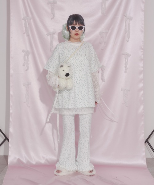 パンツ FLOWER WAFFLE pants リトルフラワーワッフルフリルパンツ（その他パンツ）｜WC