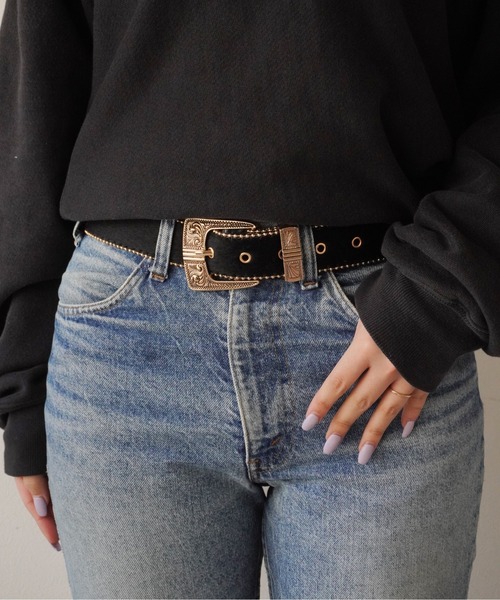 Port(ポート)の「ゴールド バックル ウエスタン調 ベルト(ベルト・レディース・レオパード/ブラック系その他/ブラック/ブラウン/ダークブラウン・FREE)」の7枚目の写真