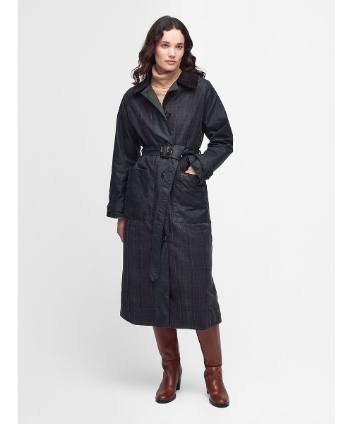 Barbour(バブアー)の「Everley ワックス コットン シングル トレンチコート(トレンチコート・レディース・ベージュ/グリーン・10/8)」の15枚目の写真