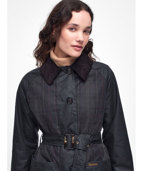 Barbour(バブアー)の「Everley ワックス コットン シングル トレンチコート(トレンチコート・レディース・ベージュ/グリーン・10/8)」の18枚目の写真