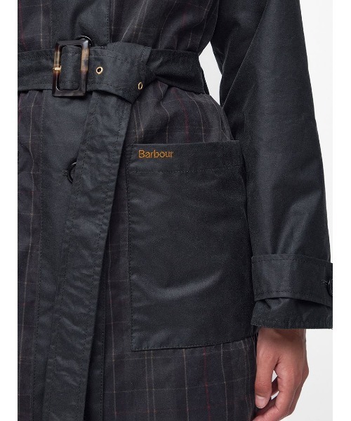 Barbour(バブアー)の「Everley ワックス コットン シングル トレンチコート(トレンチコート・レディース・ベージュ/グリーン・10/8)」の19枚目の写真