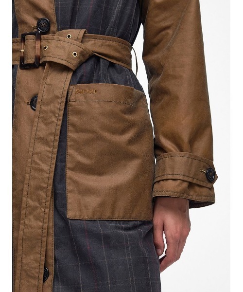Barbour(バブアー)の「Everley ワックス コットン シングル トレンチコート(トレンチコート・レディース・ベージュ/グリーン・10/8)」の5枚目の写真