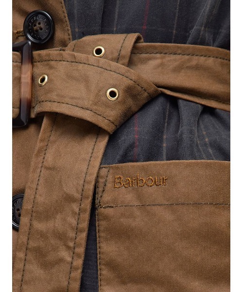 Barbour(バブアー)の「Everley ワックス コットン シングル トレンチコート(トレンチコート・レディース・ベージュ/グリーン・10/8)」の6枚目の写真