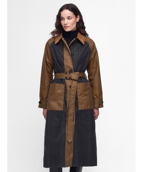 Barbour(バブアー)の「Everley ワックス コットン シングル トレンチコート(トレンチコート・レディース・ベージュ/グリーン・10/8)」の13枚目の写真