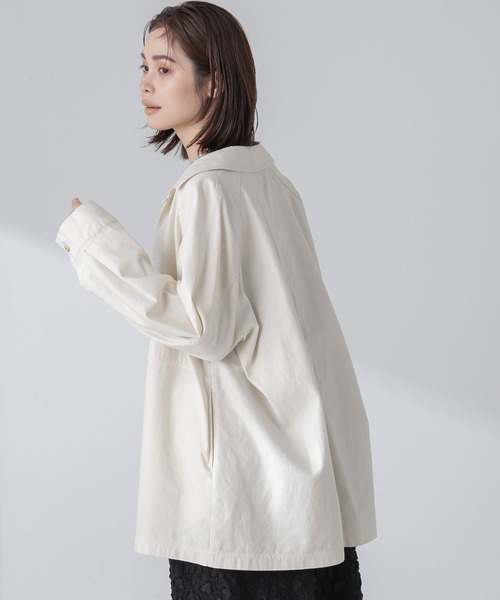 NANO universe（ナノユニバース）の「コットンシャツジャケット（シャツ/ブラウス・レディース・アイボリー/ライトカーキ・S/M）」の5枚目の写真