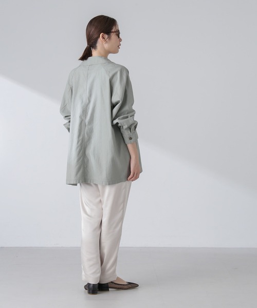 NANO universe（ナノユニバース）の「コットンシャツジャケット（シャツ/ブラウス・レディース・アイボリー/ライトカーキ・S/M）」の16枚目の写真