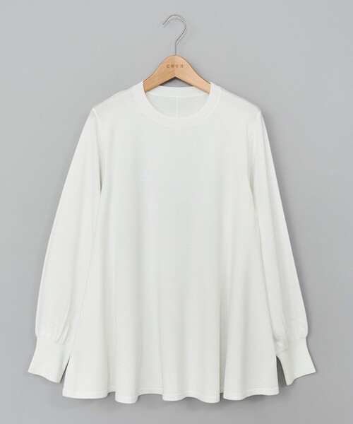 coen(コーエン)の「【RONEL】Aラインペプラムニットトップス(ニット/セーター・レディース・クリーム/グレー/ホワイト/ライトブルー/ブラック・L/M/S)」の1枚目の写真