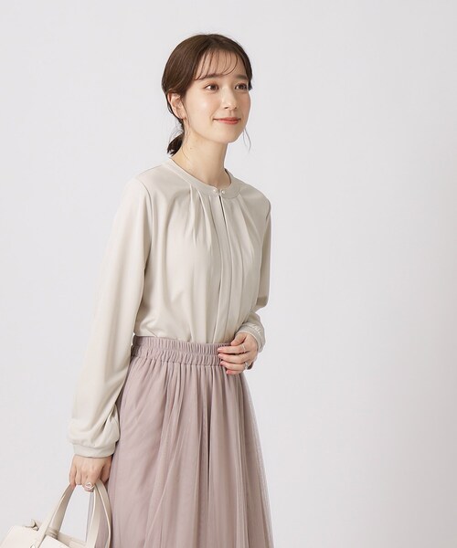 DRESKIP（ドレスキップ）の「◆【無理せずキレイ/2WAYネック】パール調ボタンブラウス（シャツ/ブラウス・レディース・ベージュ/オフホワイト/ブラック/ライトブルー・02/03/04）」の22枚目の写真