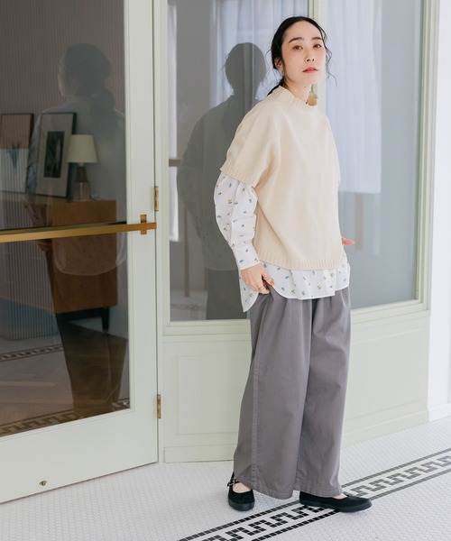 studio CLIP（スタディオクリップ）の「《days》柔らかタックチノパンツ[プチ・プラスサイズあり]（チノパンツ・レディース・ベージュ/ネイビー/グレー・MEDIUM/ﾌﾘｰ(L)/PF/LARGE）」の9枚目の写真