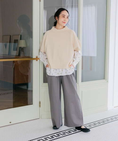 studio CLIP（スタディオクリップ）の「《days》柔らかタックチノパンツ[プチ・プラスサイズあり]（チノパンツ・レディース・ベージュ/ネイビー/グレー・MEDIUM/ﾌﾘｰ(L)/PF/LARGE）」の10枚目の写真