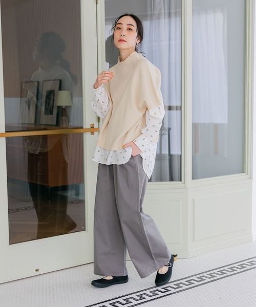 studio CLIP（スタディオクリップ）の「《days》柔らかタックチノパンツ[プチ・プラスサイズあり]（チノパンツ・レディース・ベージュ/ネイビー/グレー・MEDIUM/ﾌﾘｰ(L)/PF/LARGE）」の12枚目の写真