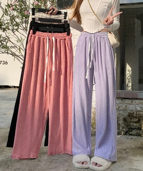 Miniministore(ミニミニストア)の「セミワイドパンツハイウエストロングパンツ(その他パンツ・レディース・ブラック/アイボリー/ラベンダー/ピンク・FREE)」の18枚目の写真