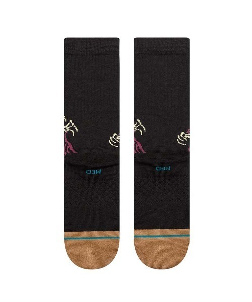 STANCE（スタンス）の「STANCE/スタンス ソックス WELCOME SKELLY CREW A556A24WSC（ソックス/靴下・メンズ・ブラック×ピンク・L）」の3枚目の写真