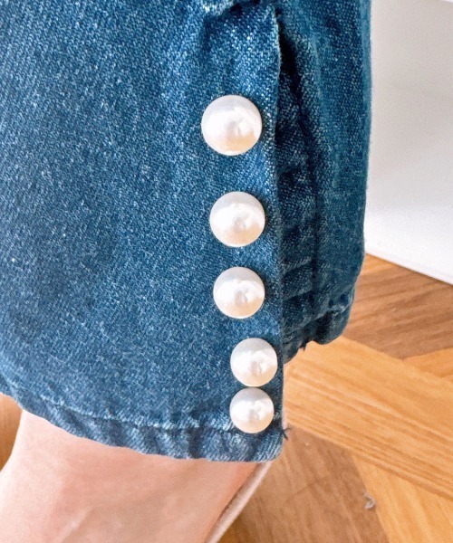 nissen（ニッセン）の「【販売終了】裾スリットパール付デニムパンツ（デニムパンツ・レディース・ブルー/チャコール・M/L）」の21枚目の写真