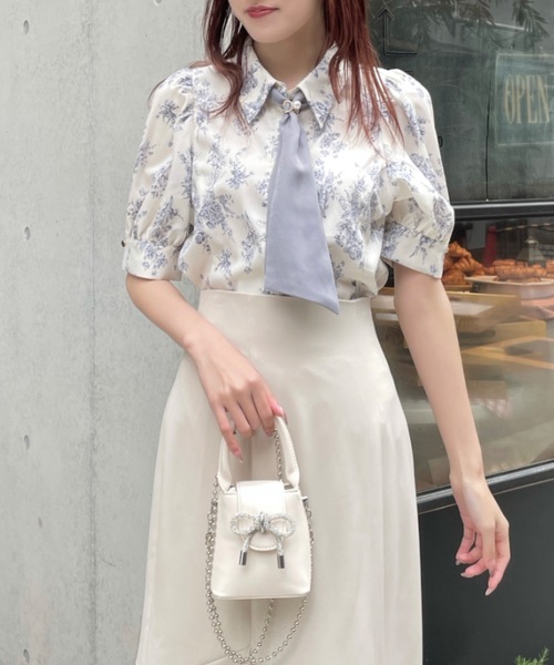 NOMAE（ノーマエ）の「スカーフ付き半袖ブラウス（シャツ/ブラウス・レディース・ホワイト系その他/ピンク/ブルー/ブラック・FREE）」の6枚目の写真