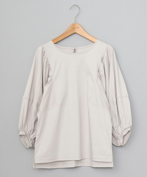 coen(コーエン)の「【RONEL】クリアスムースボリュームスリーブカットソー(Tシャツ/カットソー・レディース・オフホワイト/ライトグレー/ブラック・M/S)」の3枚目の写真