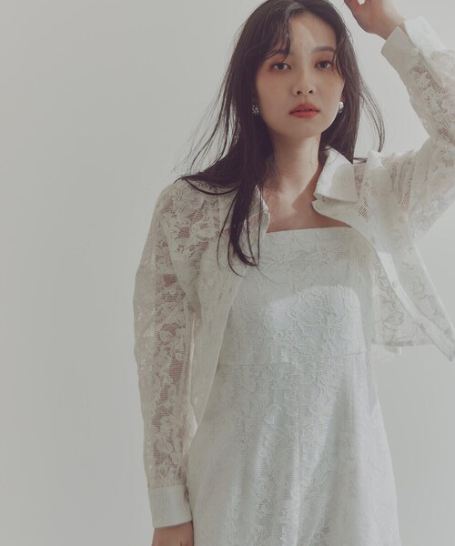 PROPORTION BODY DRESSING(プロポーションボディドレッシング)の「メッシュレースシャツ / 1214110410(シャツ/ブラウス・レディース・ブラック/ホワイト・FREE)」の21枚目の写真