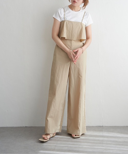 notch.（ノッチ）の「ビスチェ風サロペット（サロペット/オーバーオール・レディース・ネイビー/ベージュ・M）」の4枚目の写真