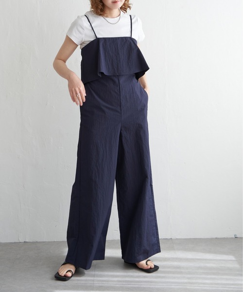 notch.（ノッチ）の「ビスチェ風サロペット（サロペット/オーバーオール・レディース・ネイビー/ベージュ・M）」の9枚目の写真