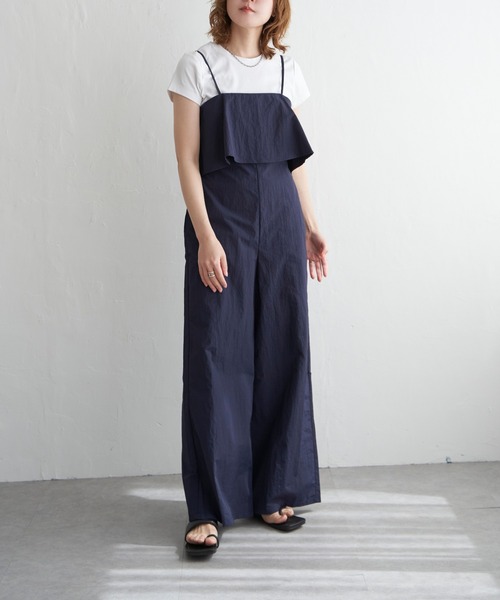 notch.（ノッチ）の「ビスチェ風サロペット（サロペット/オーバーオール・レディース・ネイビー/ベージュ・M）」の10枚目の写真