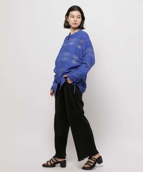 niko and...(ニコアンド)の「シアーチェックシャーリングシャツ(シャツ/ブラウス・レディース・ブルー/ブラック/アイボリー・FREE)」の15枚目の写真