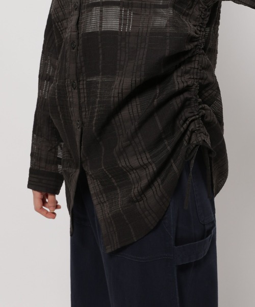 niko and...(ニコアンド)の「シアーチェックシャーリングシャツ(シャツ/ブラウス・レディース・ブルー/ブラック/アイボリー・FREE)」の12枚目の写真