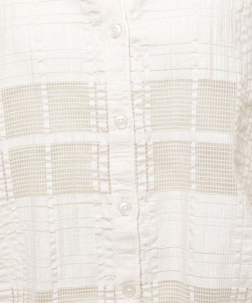 niko and...(ニコアンド)の「シアーチェックシャーリングシャツ(シャツ/ブラウス・レディース・ブルー/ブラック/アイボリー・FREE)」の5枚目の写真