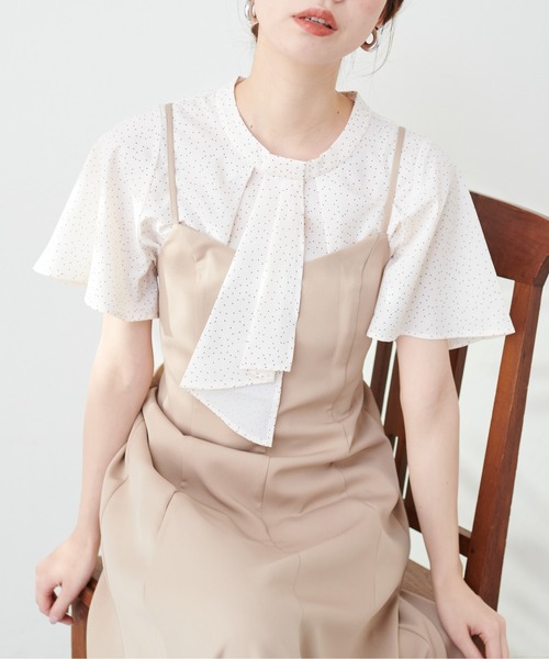 natural couture（ナチュラルクチュール）の「スカーフボータイフレア袖ブラウス（シャツ/ブラウス・レディース・グレイッシュベージュ/アイボリー/ブラウン/その他2/その他1/ネイビー/ミント・FREE）」の7枚目の写真