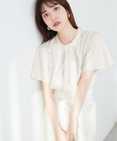 natural couture（ナチュラルクチュール）の「スカーフボータイフレア袖ブラウス（シャツ/ブラウス・レディース・グレイッシュベージュ/アイボリー/ブラウン/その他2/その他1/ネイビー/ミント・FREE）」の10枚目の写真