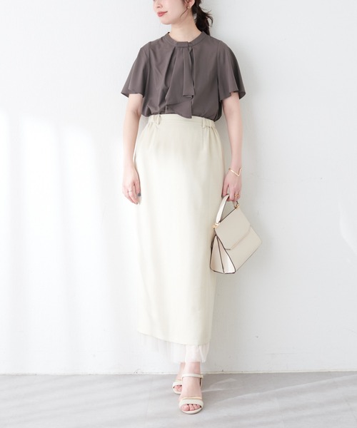 natural couture（ナチュラルクチュール）の「スカーフボータイフレア袖ブラウス（シャツ/ブラウス・レディース・グレイッシュベージュ/アイボリー/ブラウン/その他2/その他1/ネイビー/ミント・FREE）」の15枚目の写真