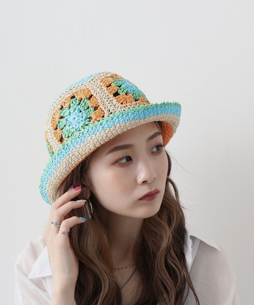 Sense of Grace（センスオブグレース）の「フラワーモチーフ ペーパーハット（ハット・レディース・ブラック/オレンジ/ナチュラル/ベージュ/アッシュ/ブラック系その他・FREE）」の6枚目の写真