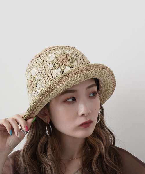 Sense of Grace（センスオブグレース）の「フラワーモチーフ ペーパーハット（ハット・レディース・ブラック/オレンジ/ナチュラル/ベージュ/アッシュ/ブラック系その他・FREE）」の11枚目の写真