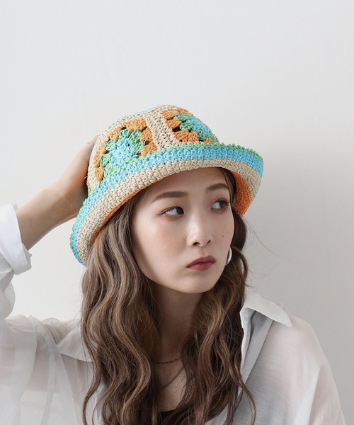 Sense of Grace（センスオブグレース）の「フラワーモチーフ ペーパーハット（ハット・レディース・ブラック/オレンジ/ナチュラル/ベージュ/アッシュ/ブラック系その他・FREE）」の7枚目の写真