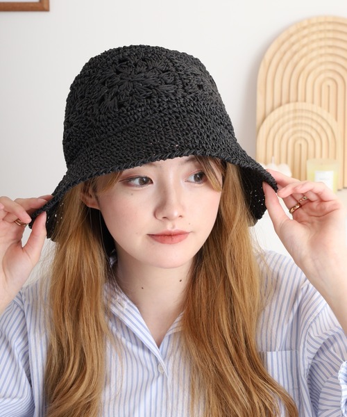 Sense of Grace（センスオブグレース）の「フラワーモチーフ ペーパーハット（ハット・レディース・ブラック/オレンジ/ナチュラル/ベージュ/アッシュ/ブラック系その他・FREE）」の14枚目の写真