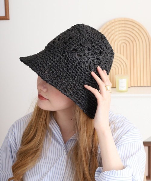 Sense of Grace（センスオブグレース）の「フラワーモチーフ ペーパーハット（ハット・レディース・ブラック/オレンジ/ナチュラル/ベージュ/アッシュ/ブラック系その他・FREE）」の16枚目の写真