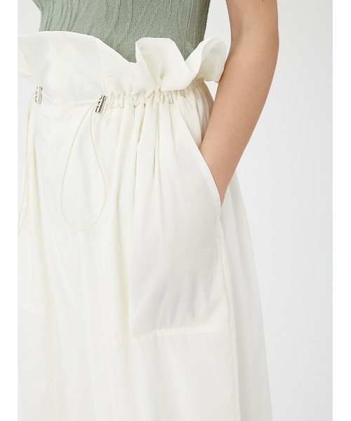 FRAY I.D(フレイアイディー)の「フリルドロストパラシュートパンツ(その他パンツ・レディース・ライトグレー/ホワイト/ネイビー・1/0)」の8枚目の写真