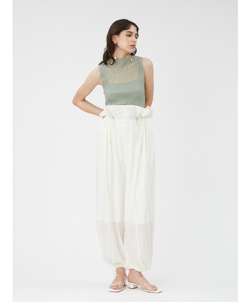 FRAY I.D(フレイアイディー)の「フリルドロストパラシュートパンツ(その他パンツ・レディース・ライトグレー/ホワイト/ネイビー・1/0)」の18枚目の写真