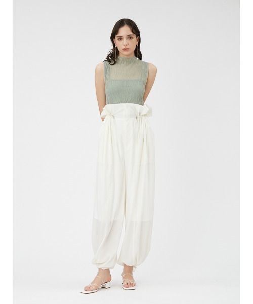 FRAY I.D(フレイアイディー)の「フリルドロストパラシュートパンツ(その他パンツ・レディース・ライトグレー/ホワイト/ネイビー・1/0)」の19枚目の写真