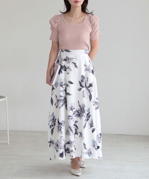 Julia Boutique（ジュリアブティック）の「スクエアネックパワショルニットトップス/24015（ニット/セーター・レディース・ブラック/ブルー/ホワイト/ピンク・ONE）」の22枚目の写真
