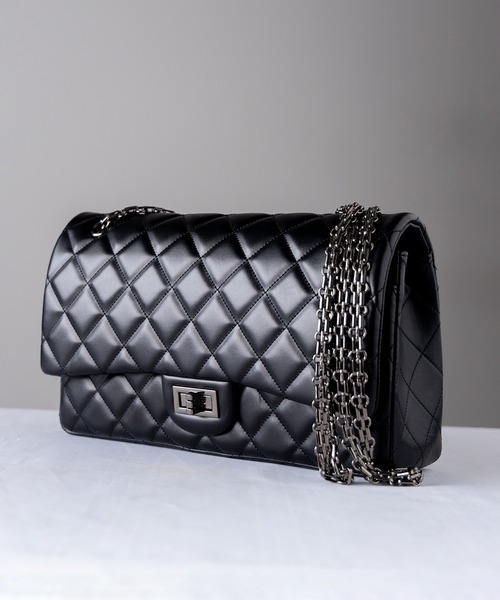 [韓国人気] SQUARE LINE★AMEI SHOULDER BAG★ショルダーバッグ 2color 】キルティングチェーンスクエアショルダーバッグ
