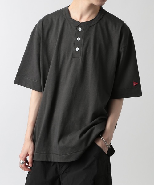 Healthknit(ヘルスニット)の「【Healthknit】ドライジャージー ヘンリーネックTシャツ /51038(Tシャツ/カットソー・メンズ・チャコールグレー/ホワイト/イエロー・M/L)」の3枚目の写真