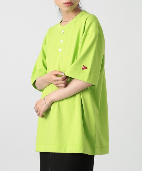 Healthknit(ヘルスニット)の「【Healthknit】ドライジャージー ヘンリーネックTシャツ /51038(Tシャツ/カットソー・メンズ・チャコールグレー/ホワイト/イエロー・M/L)」の5枚目の写真